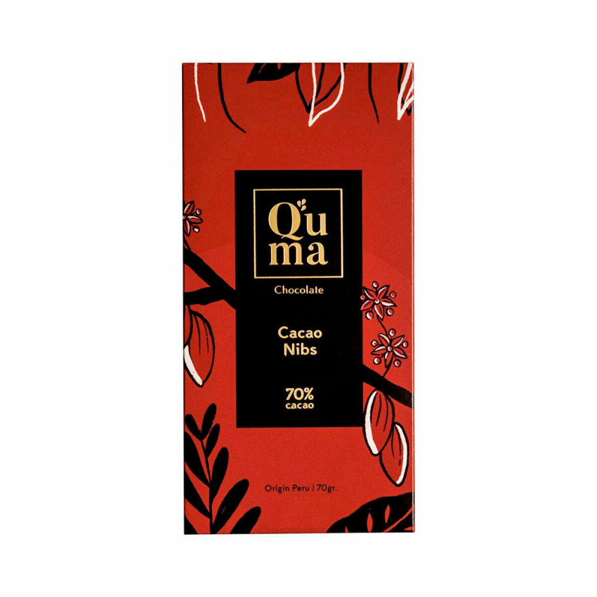 Chocolate 70% cacao con nibs Quma 