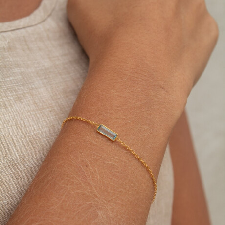 Pulsera Karvik Topacio Azul Plata 925 Y Baño De Oro 0