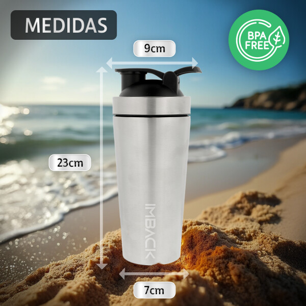 Vaso Termico Proteina Mezclador 650ml Shaker Acero Inoxidable Ss304 Batidos Con Tapa Imback Color Plateado Vaso Termico Proteina Mezclador 650ml Shaker Acero Inoxidable Ss304 Batidos Con Tapa Imback Color Plateado