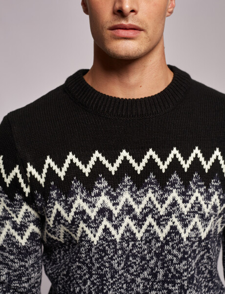 Sweater Jacquard azul marino