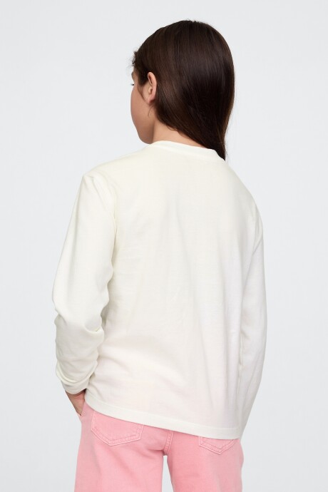 Remera Logo Gap Manga Larga Niña New Off White