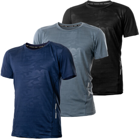 Set X3 Remeras Deportivas Para Entrenamiento Hombre Vst015005-m