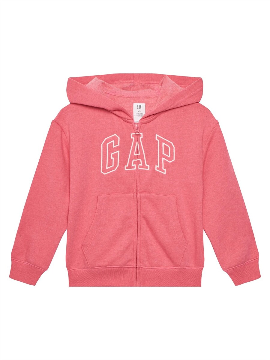Buzo Canguro Con Cierre Logo Gap Con Felpa Niña - Pink Jubilee Neon 267 