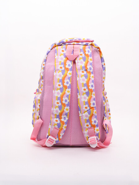 MOCHILA FLOWER DOBLE CIERRE NARANJA