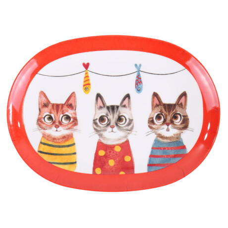 Plato oval de melamina linea Cats Plato oval de melamina linea Cats