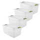 Set x4 caja organizadora 61 lts Wenbox TRANSPARENTE