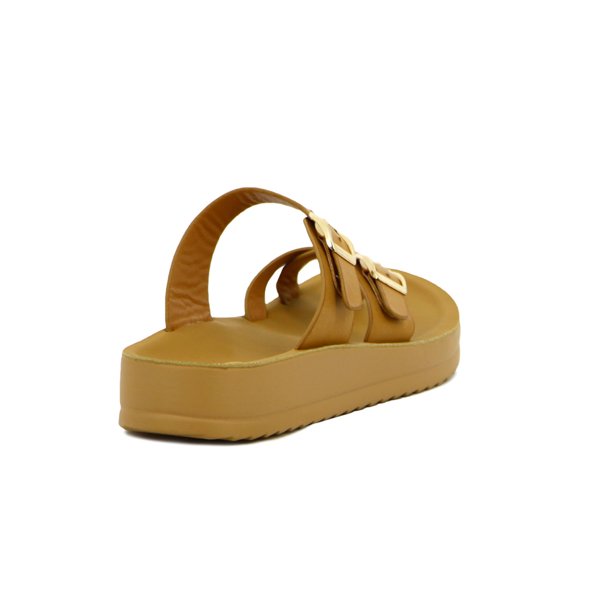 Sandalias Mujer Darkness Tira Cruzada Y Hebillas - Marron Claro — Macri