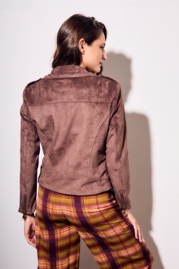 Campera Gamuza Cuero Vegano Chocolate