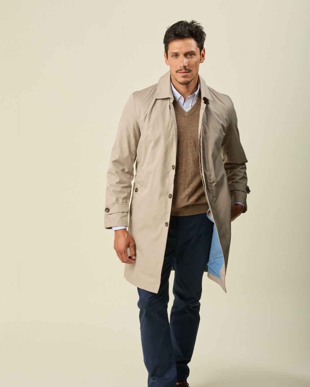 Gabardina Algodón Beige