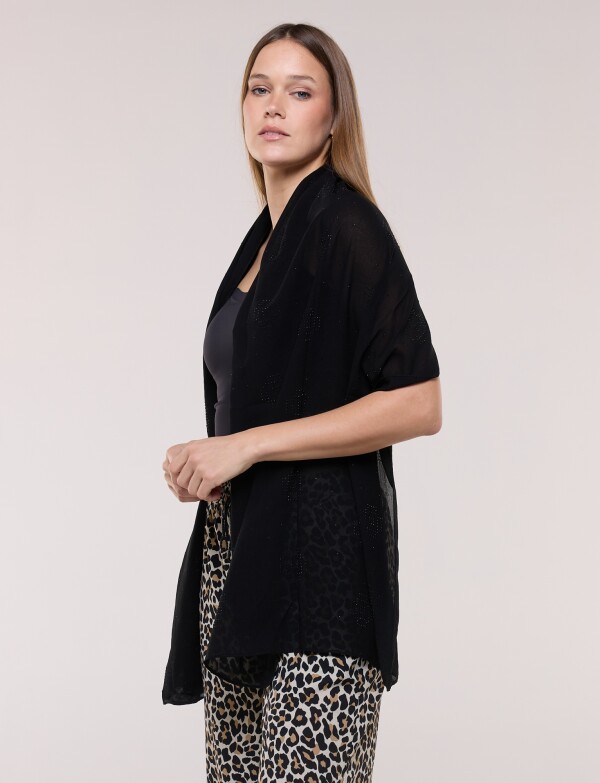 Pashmina Apliques Brillos NEGRO
