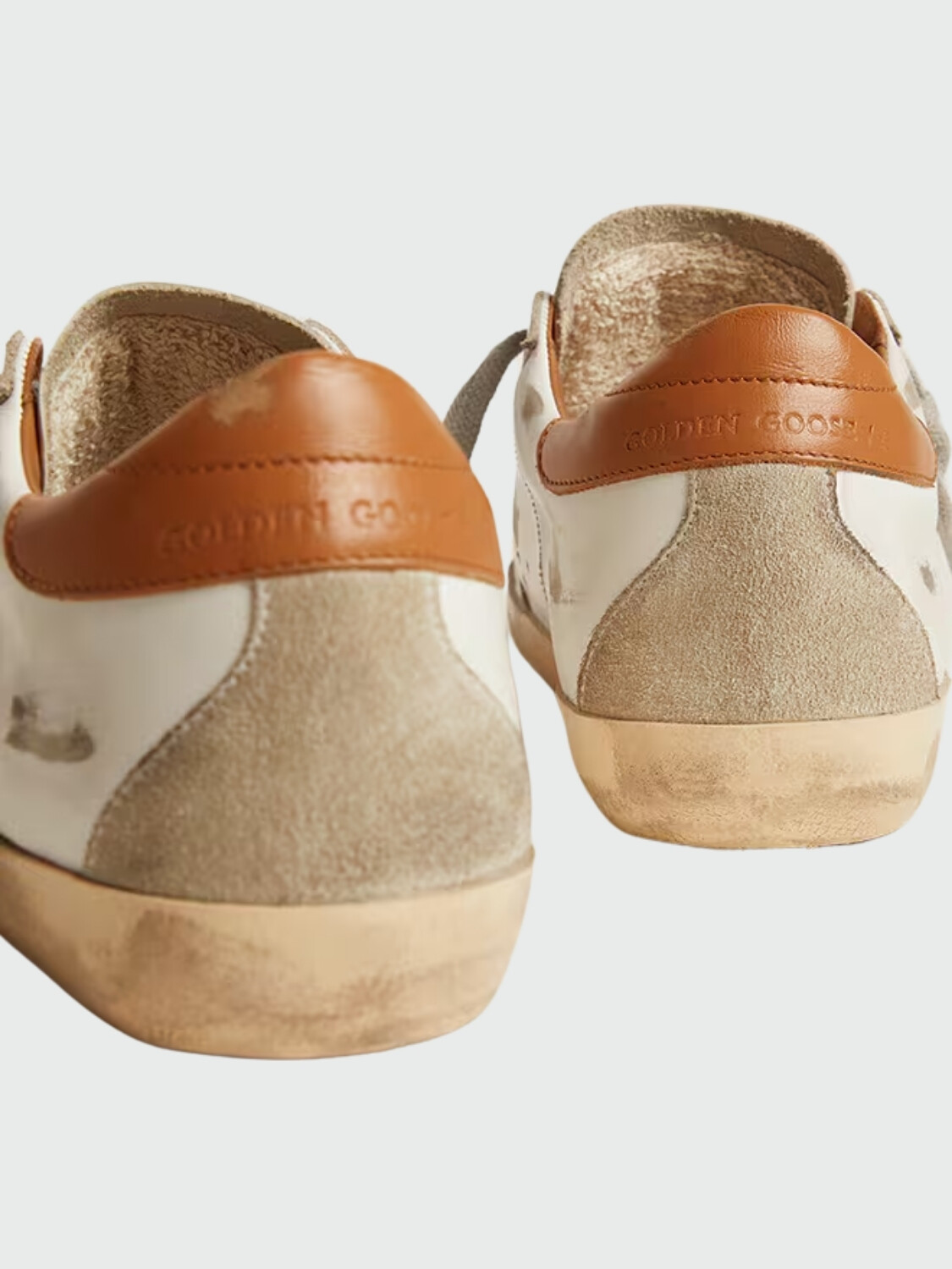 Golden Goose-Championes de cuero acordonados, Super Star Blanco