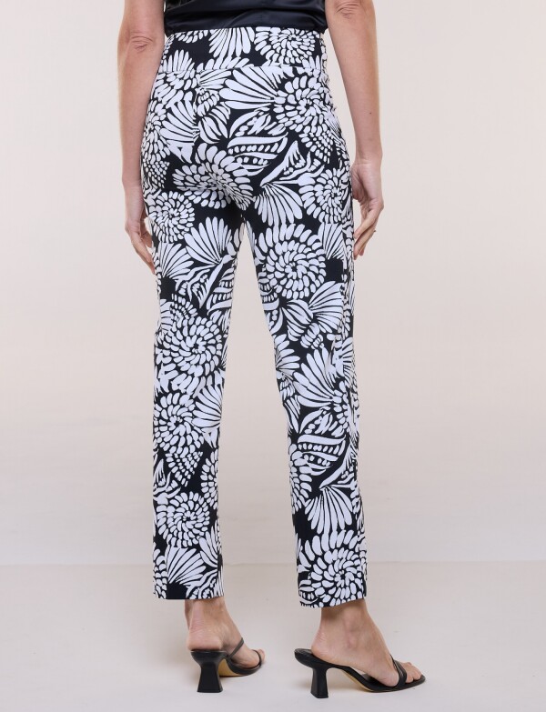 Pantalón Elastizado Estampado BLANCO/NEGRO