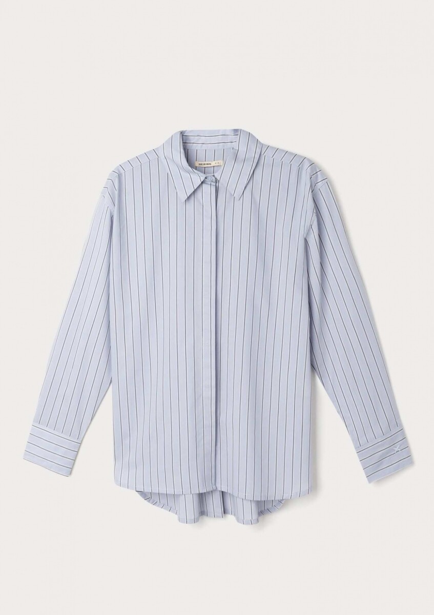 CAMISA DE ALGODÓN DE MANGA LARGA - CELESTE 