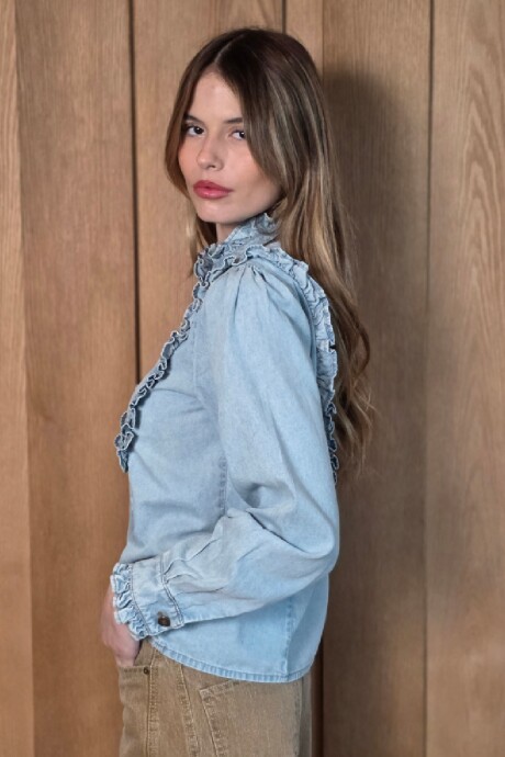Camisa Uma Denim Celeste