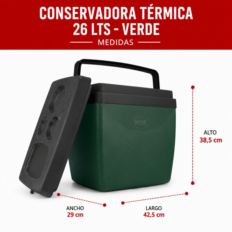 Conservadora térmica 26 lts VERDE