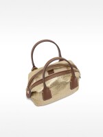 Bolso Tote Efecto Rafia Con Bandolera S dorado