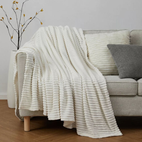 Set Invierno Acolchado Plumas King + Manta Frazada Polar Salmón/blanco