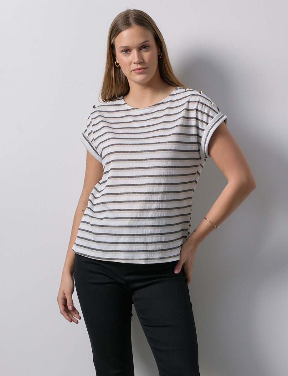 Blusa Botones - Blanco/multi 