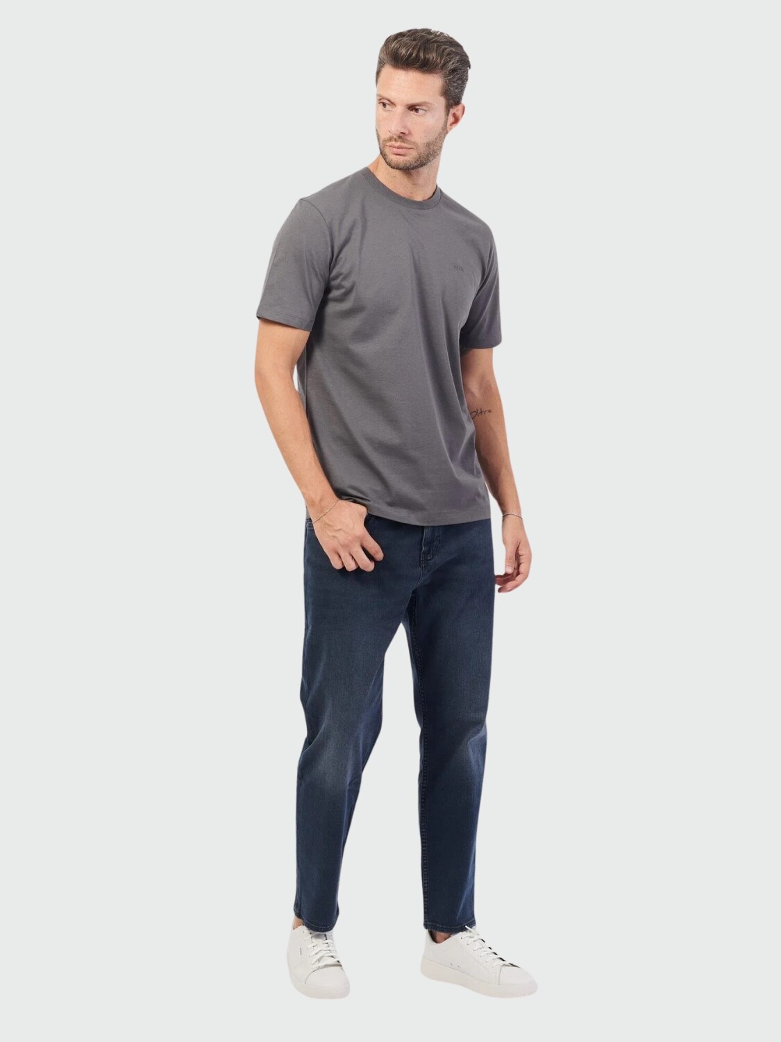 BOSS - Remera de Punto con Logo Rosa Pastel