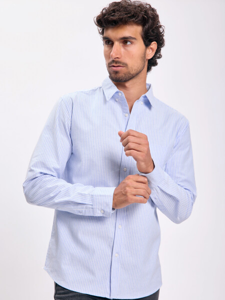 Camisa oxford rayada Blanco
