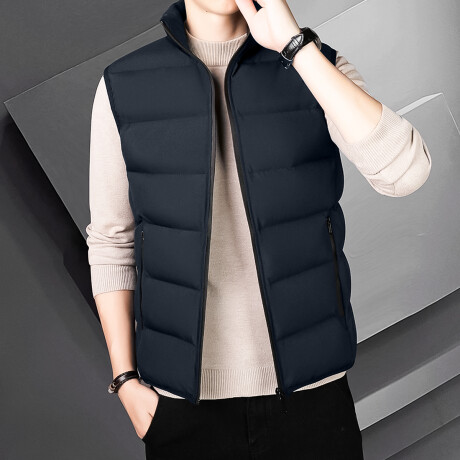 Chaleco Inflado Uzspace Hombre Invierno Con Bolsillos Azul Oscuro