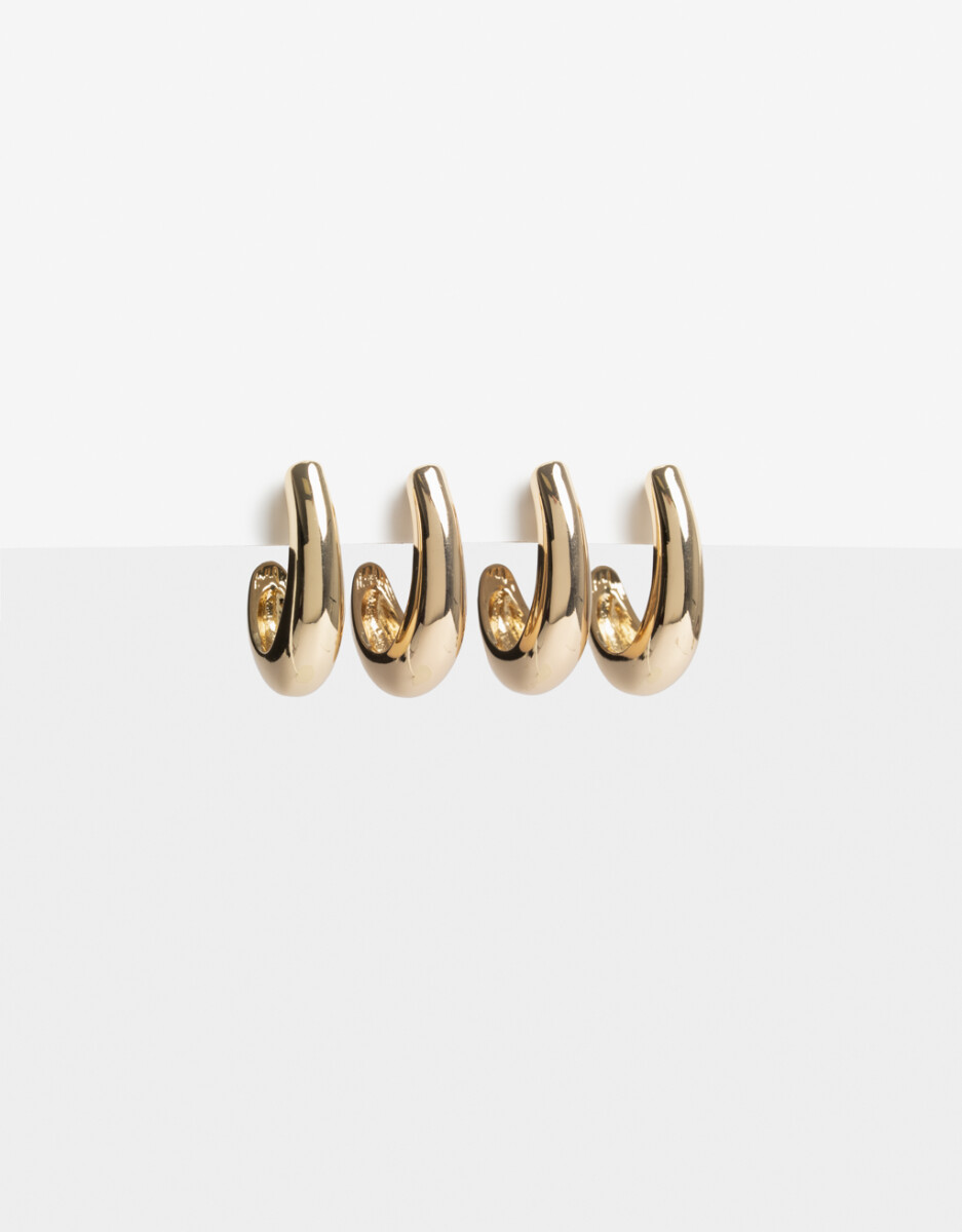 Aros Argollas Set Metal Bold De La Línea Stay Golden. 