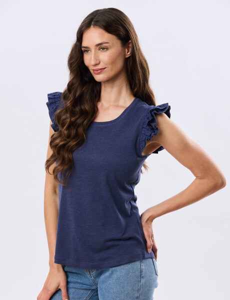 REMERA LISA DE ALGODÓN Azul