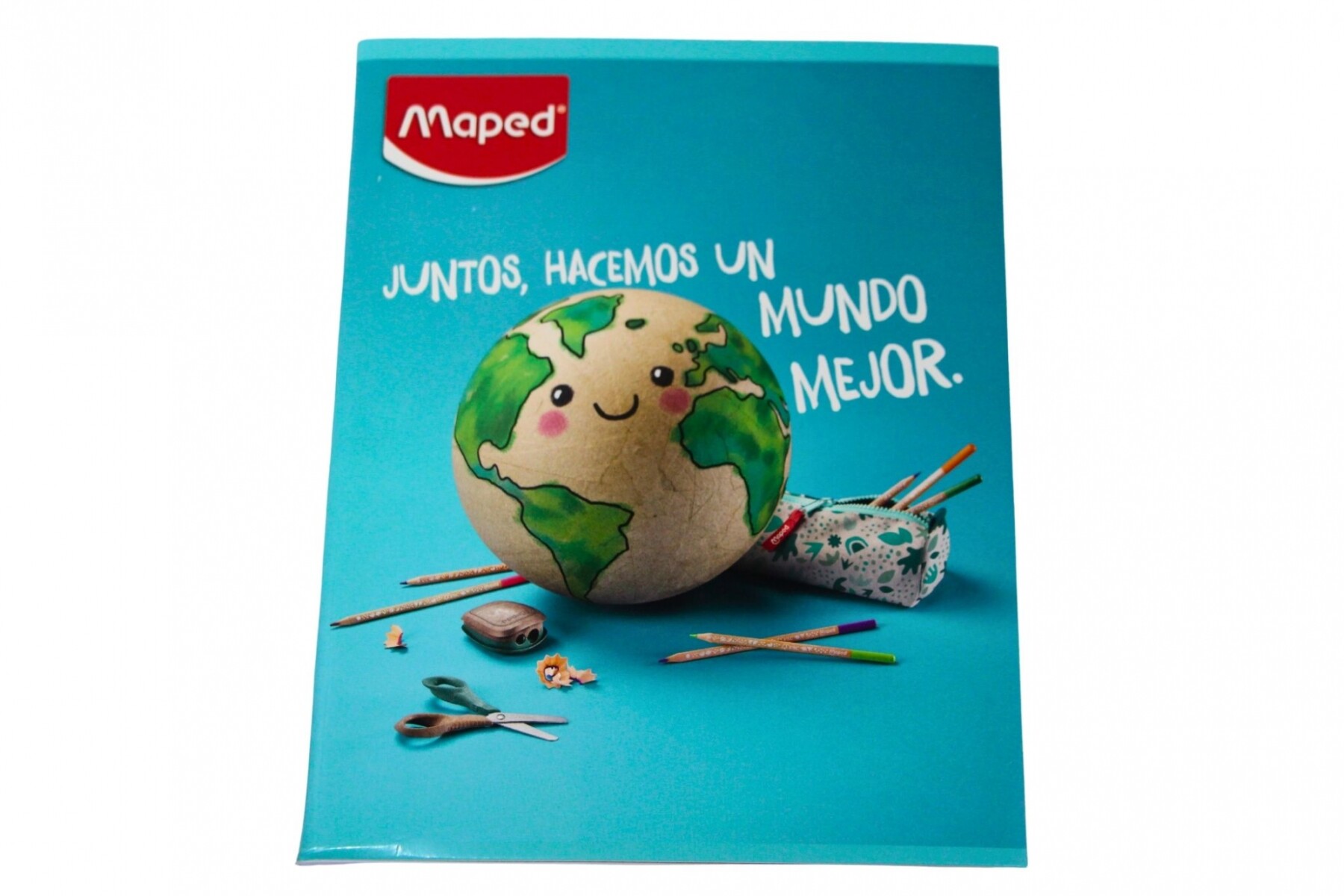 CUADERNO MAPED RAYADO DE 96 HOJAS - TAPA JUNTOS HACEMOS UN MUNDO MEJOR 