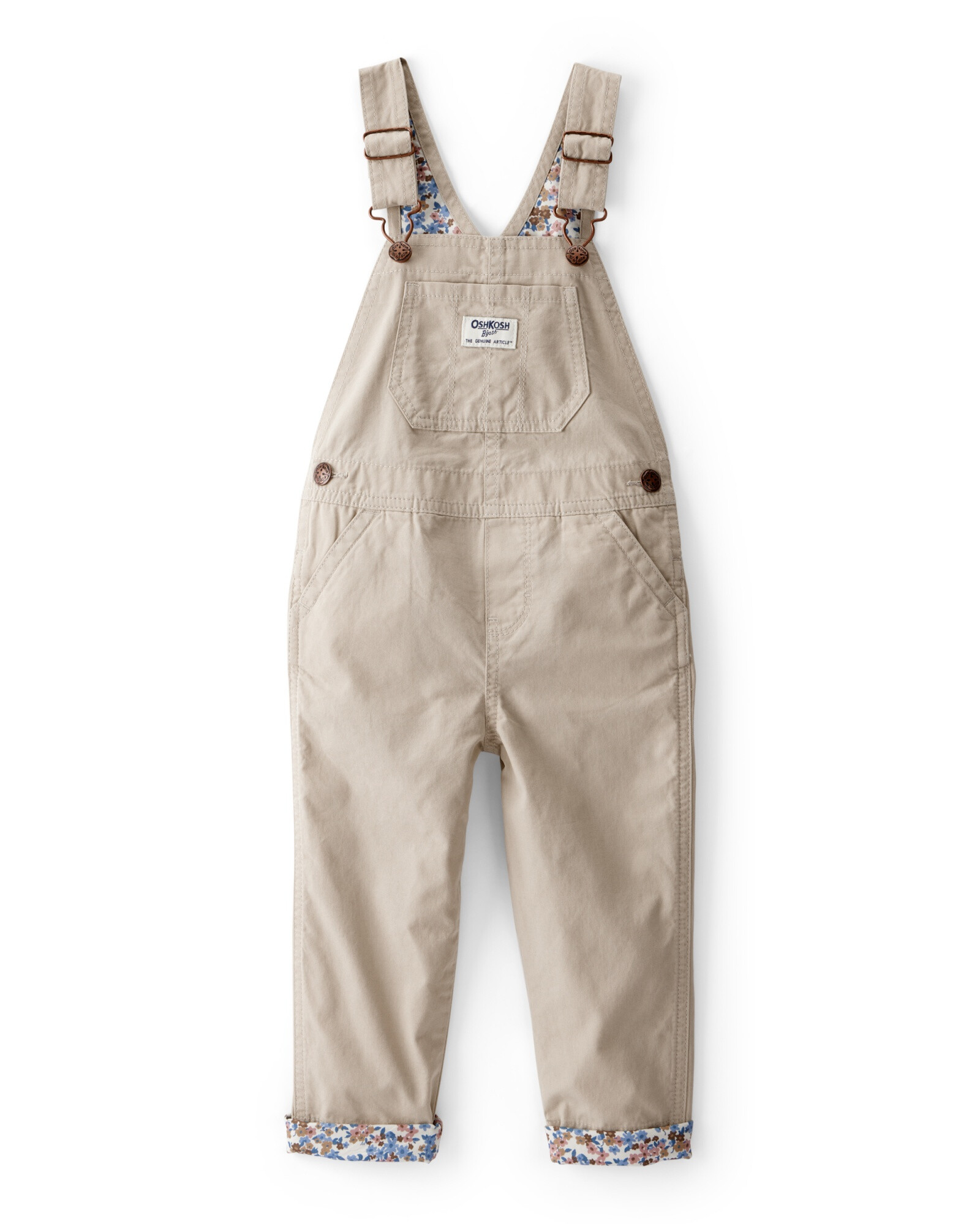 Enterito de lona liviana, khaki, con forro floral Enterito de lona liviana, khaki, con forro floral