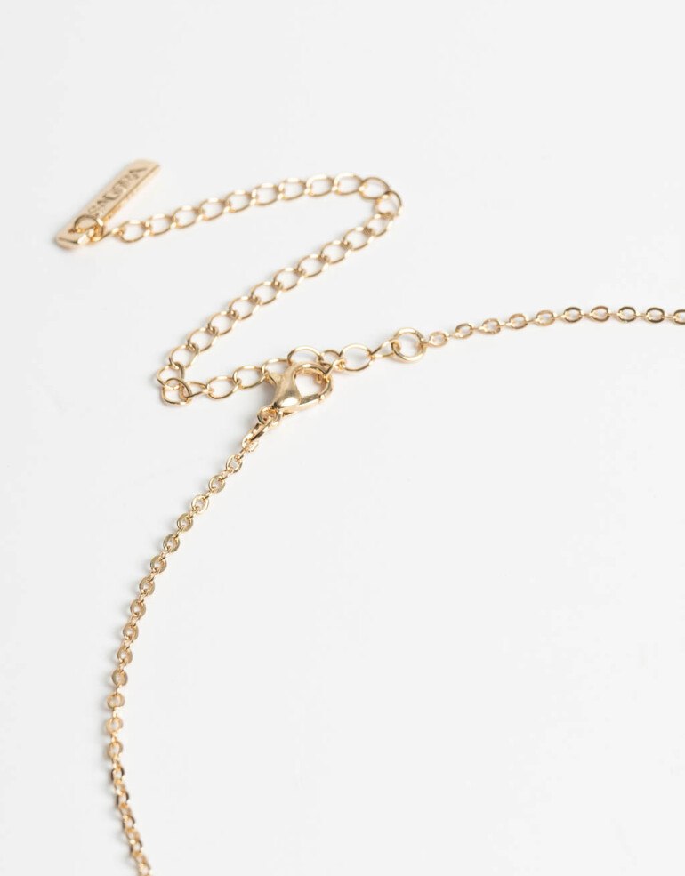 Collares Cortos Strass Collar Doble Vuelta Con Flores - Dorado