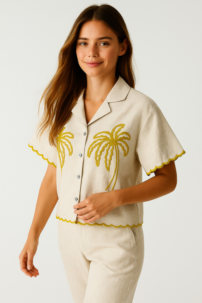 Camisa Mercedita - Crudo / Natural 