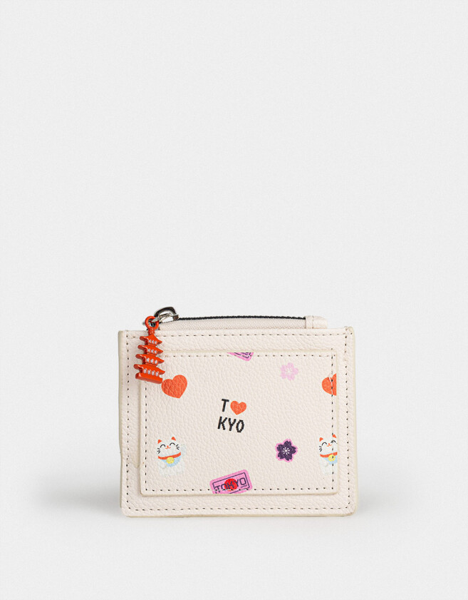 Monederos Monedero Estampado "tokyo" - Blanco Crudo