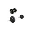 Kit 2 Mancuernas + Barra Recta Maciza 1.8m + 50 Kilos Pesas 2x10Kg 4x5Kg 2x2.5Kg 4x1.25Kg