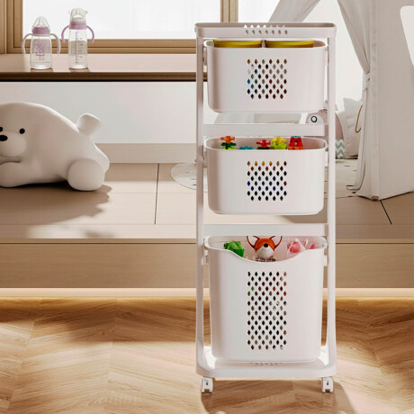 Carrito Organizador 3 Estantes Juguetes Ropa Baño Multi Blanco