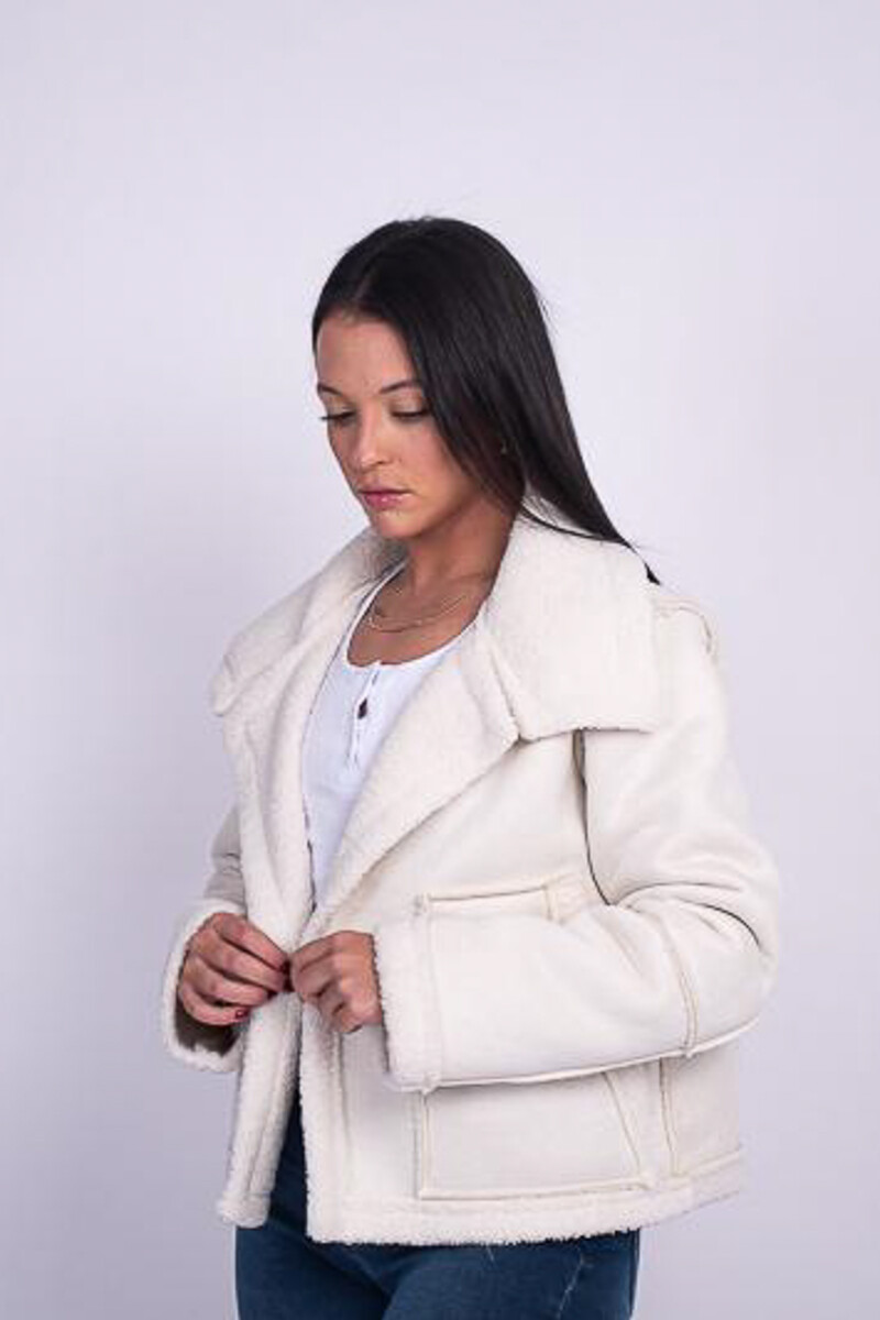 Campera corderito Blanco