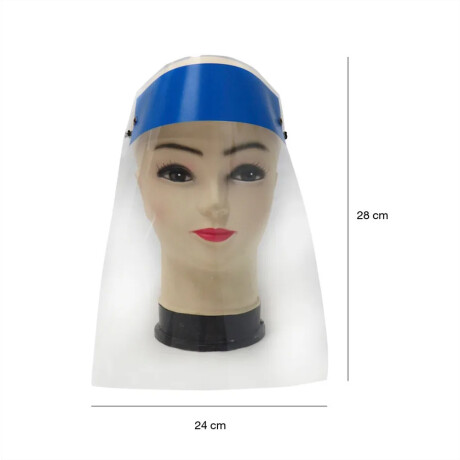 Máscara Careta De Protección Facial Transparente Tapa Boca Azul