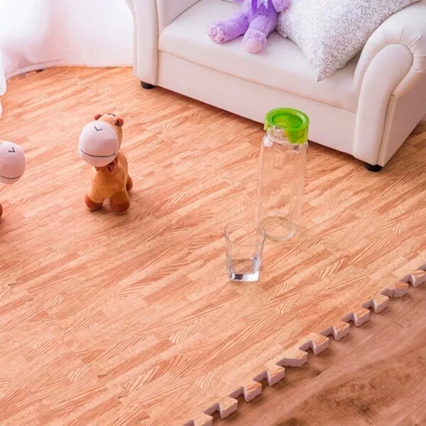 Piso Goma Eva Encastrable X4uni Simil Madera 60 X 60 Cm Variante Diseño Madera