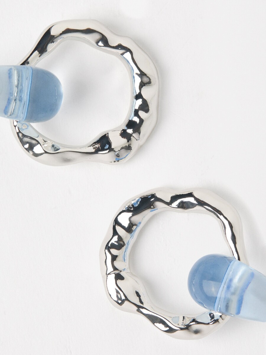 Pendientes Maxi Con Resina azul