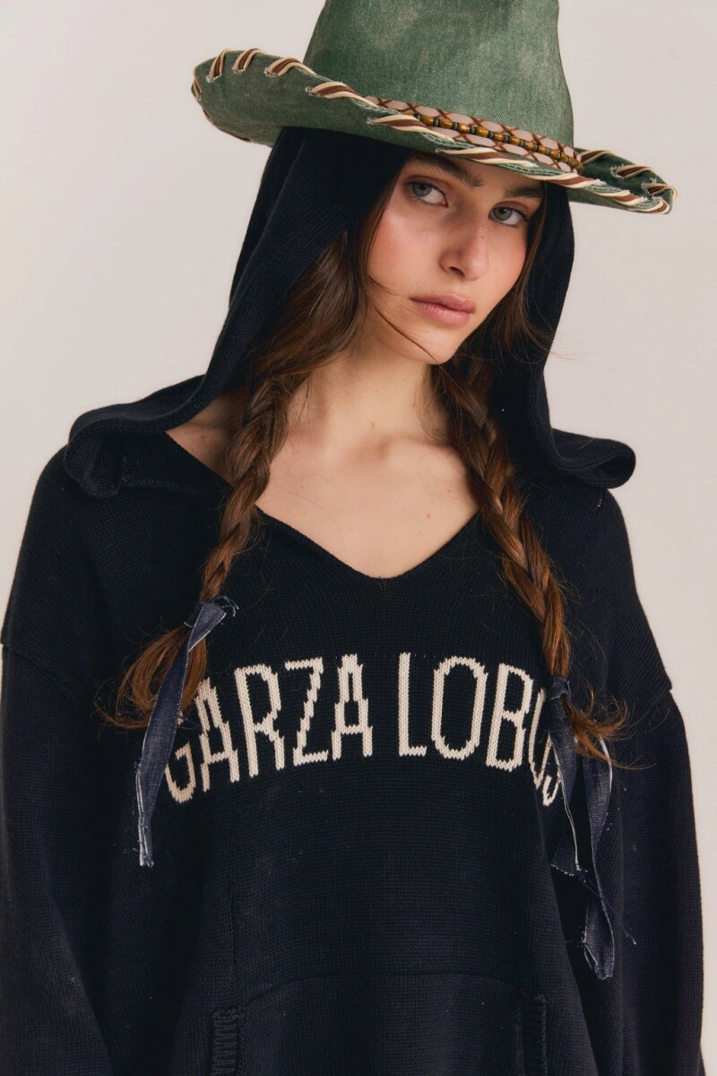 SWEATER HOODED Negro