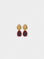 Pendientes Cortos De Resina Y Cristal multicolor