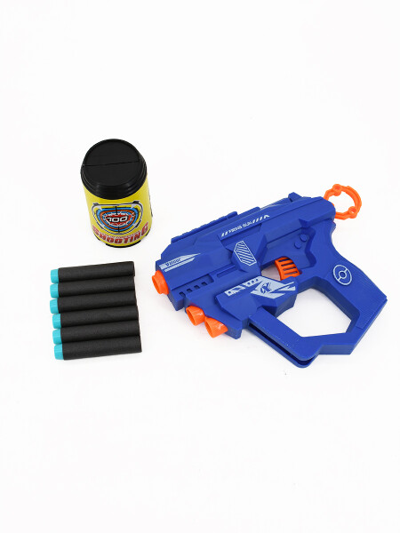PISTOLA CON BLANCOS Y CARTUCHOS AZUL