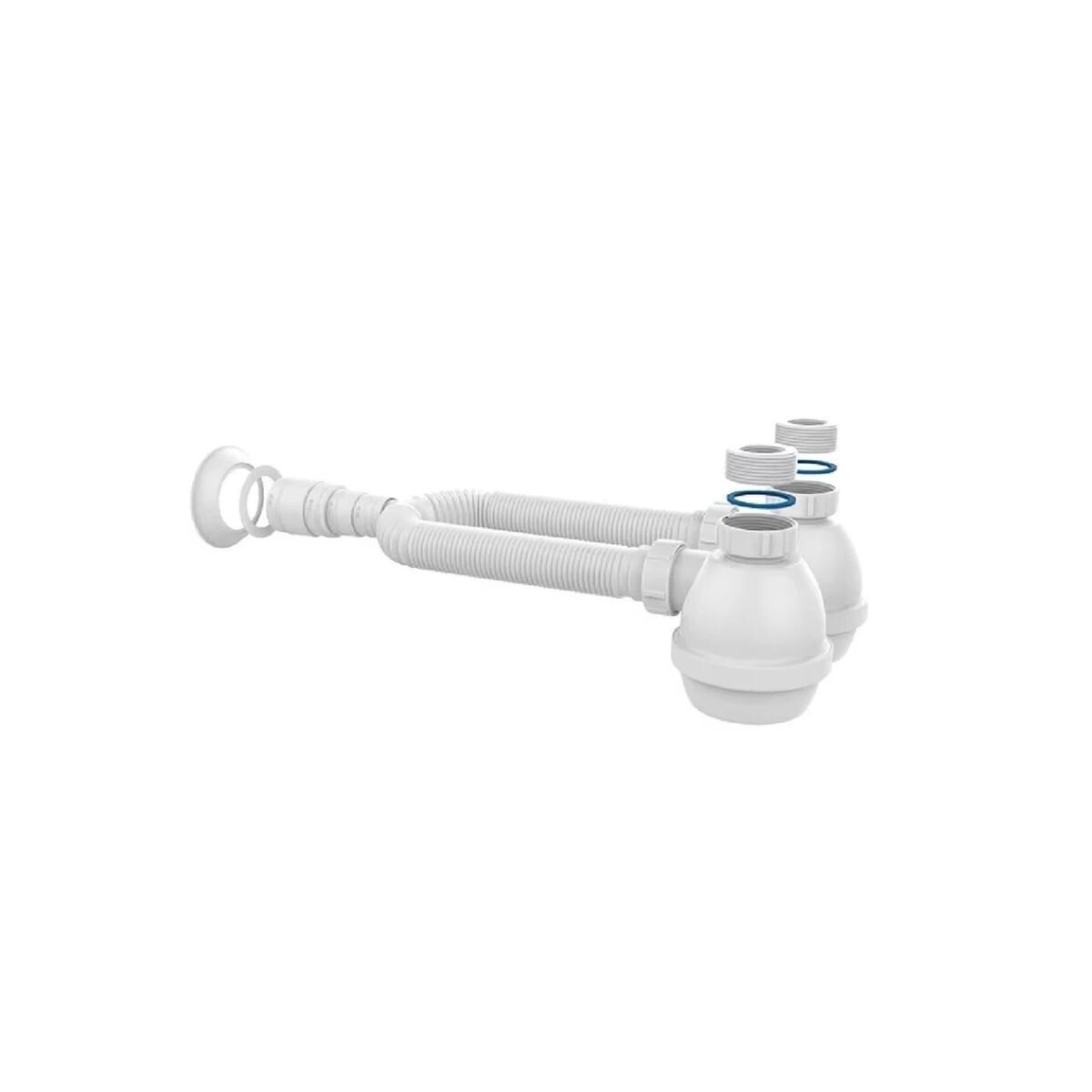 Sifón Doble Botella Plástico Universal Blukit Blanco 