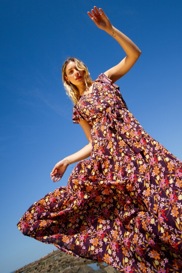 Vestido Maxi Spring BORDEAUX/MULTI