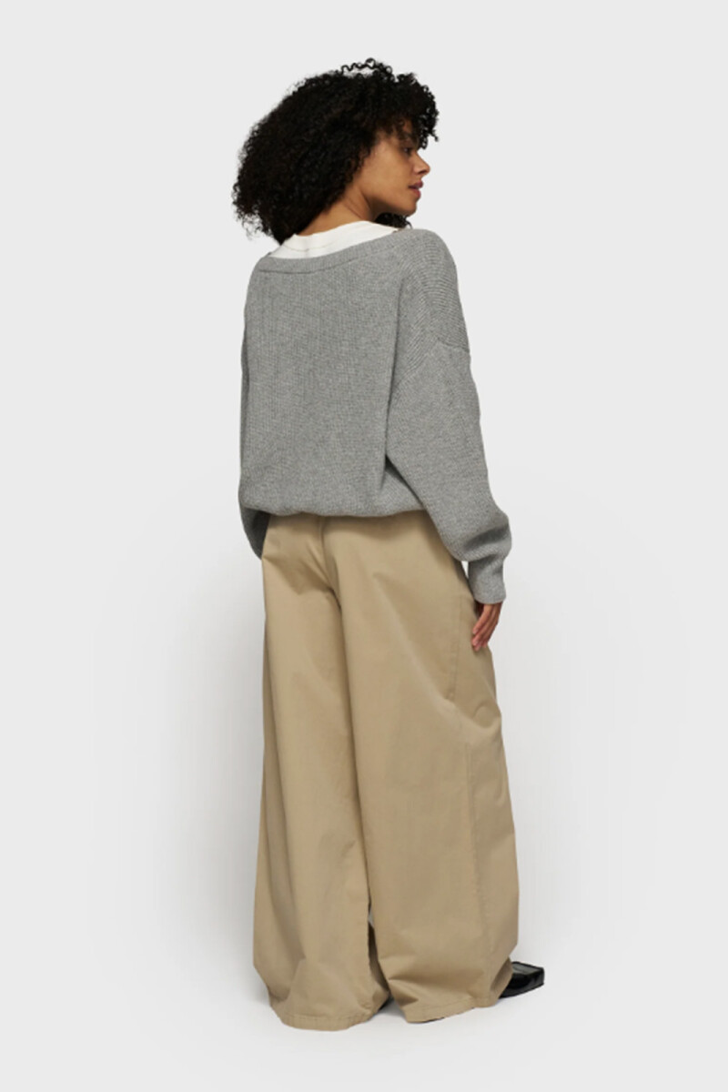 WIDE PANTS TWILL Beige
