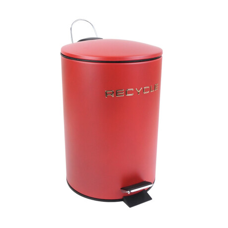 Papelera metalica con pedal 7l rojo con dorado Papelera metalica con pedal 7l rojo con dorado