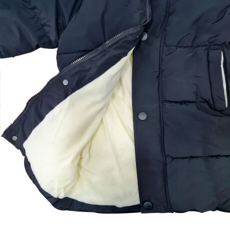 Campera Parka Uzspace Con Capucha Invierno Infantil Niño Niña Negro