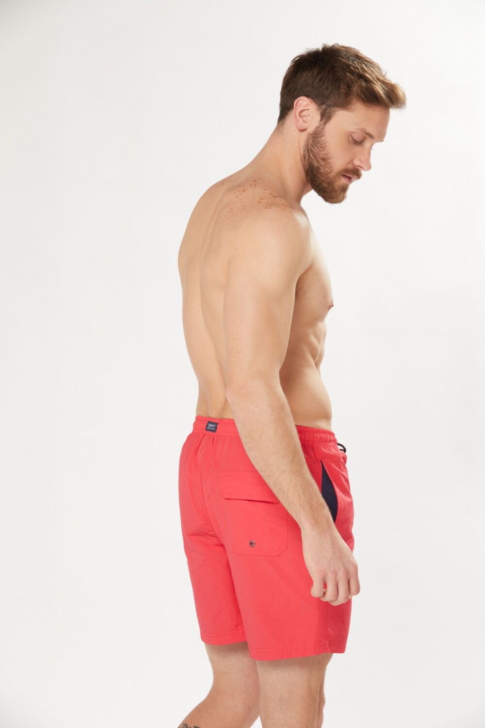 SHORT DE BAÑO LISO Rojo