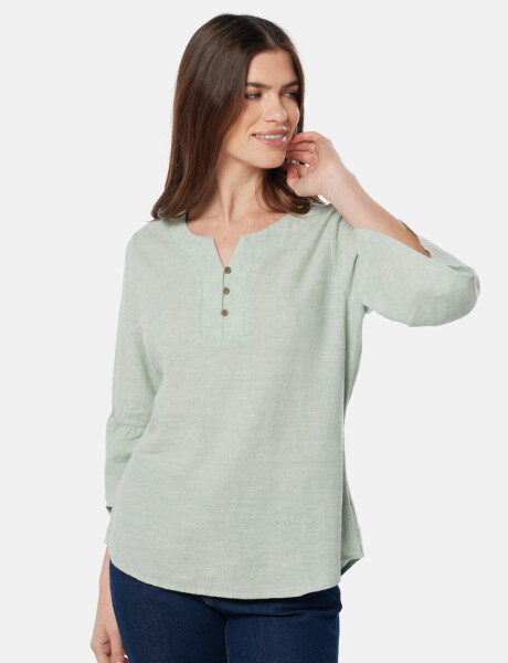 BLUSA DE LINO Verde