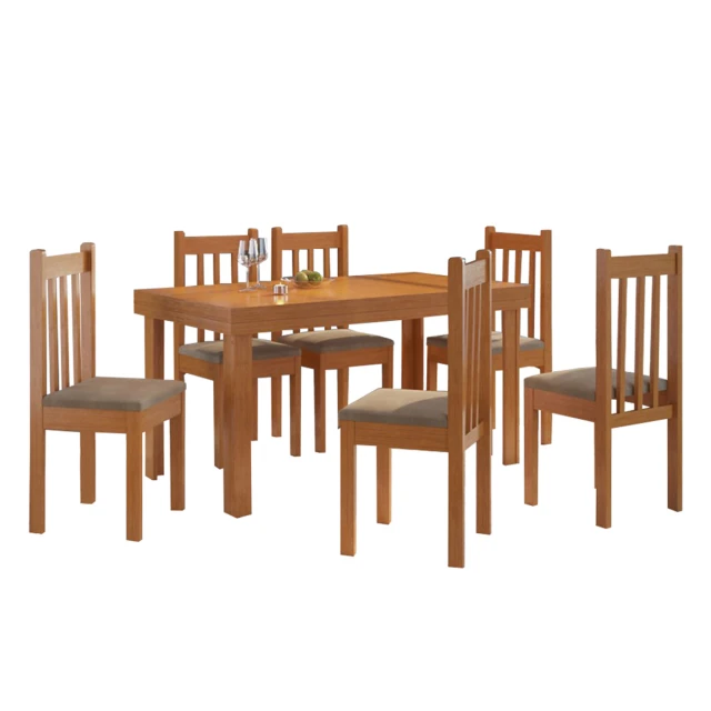 Juego de comedor en madera maciza 6 sillas Juego de comedor en madera maciza 6 sillas