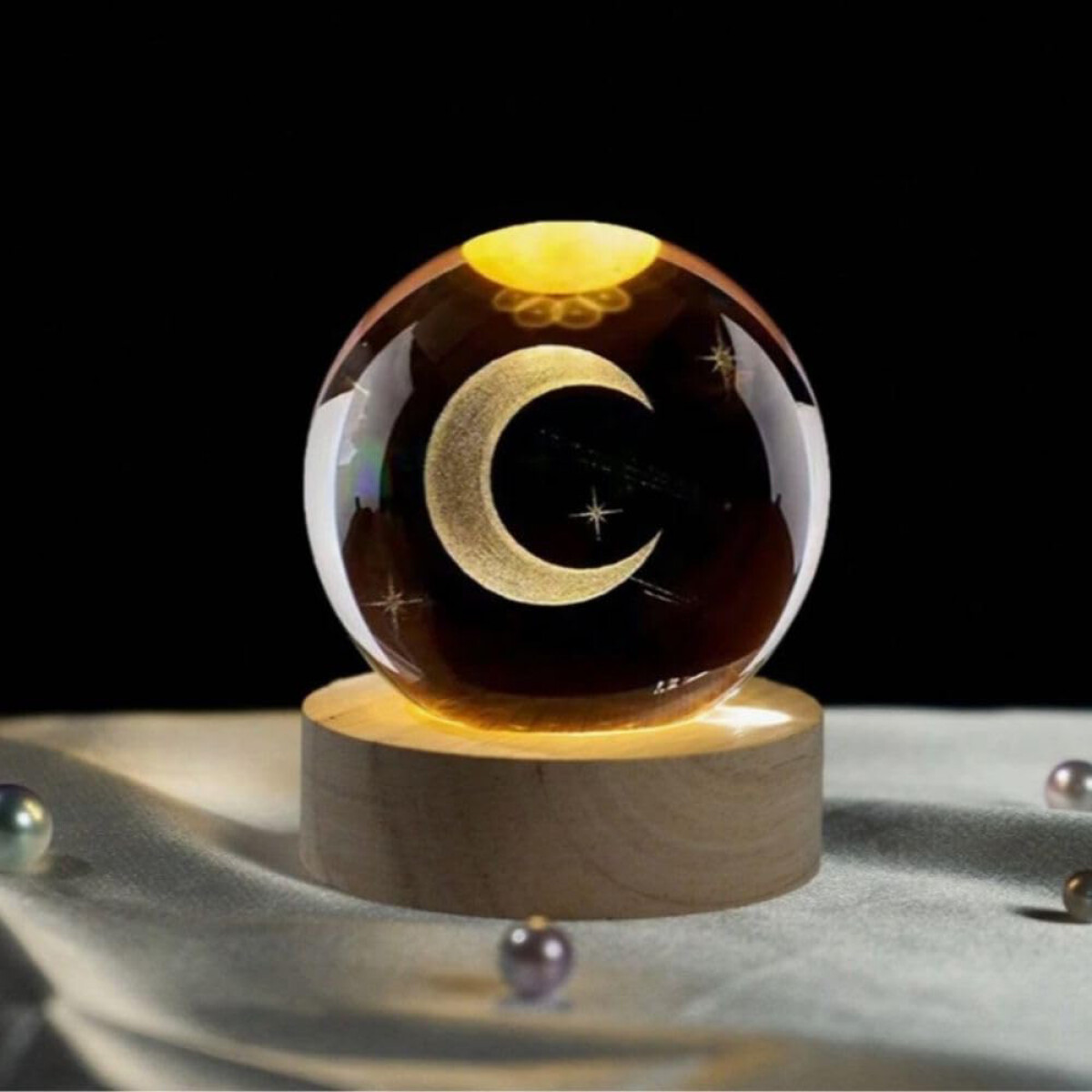 Lámpara Veladora Bola De Cristal - Media Luna 